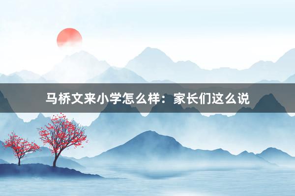 马桥文来小学怎么样：家长们这么说