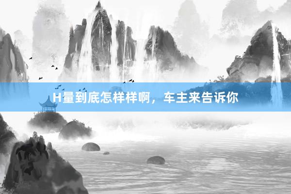 H量到底怎样样啊，车主来告诉你